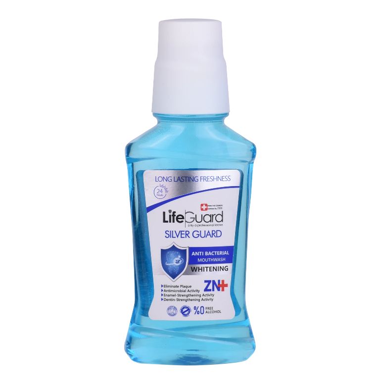 دهانشویه بزرگسال سفیدکننده (Silver Guard) برند لایف گارد با حجم 270 میلی لیتر