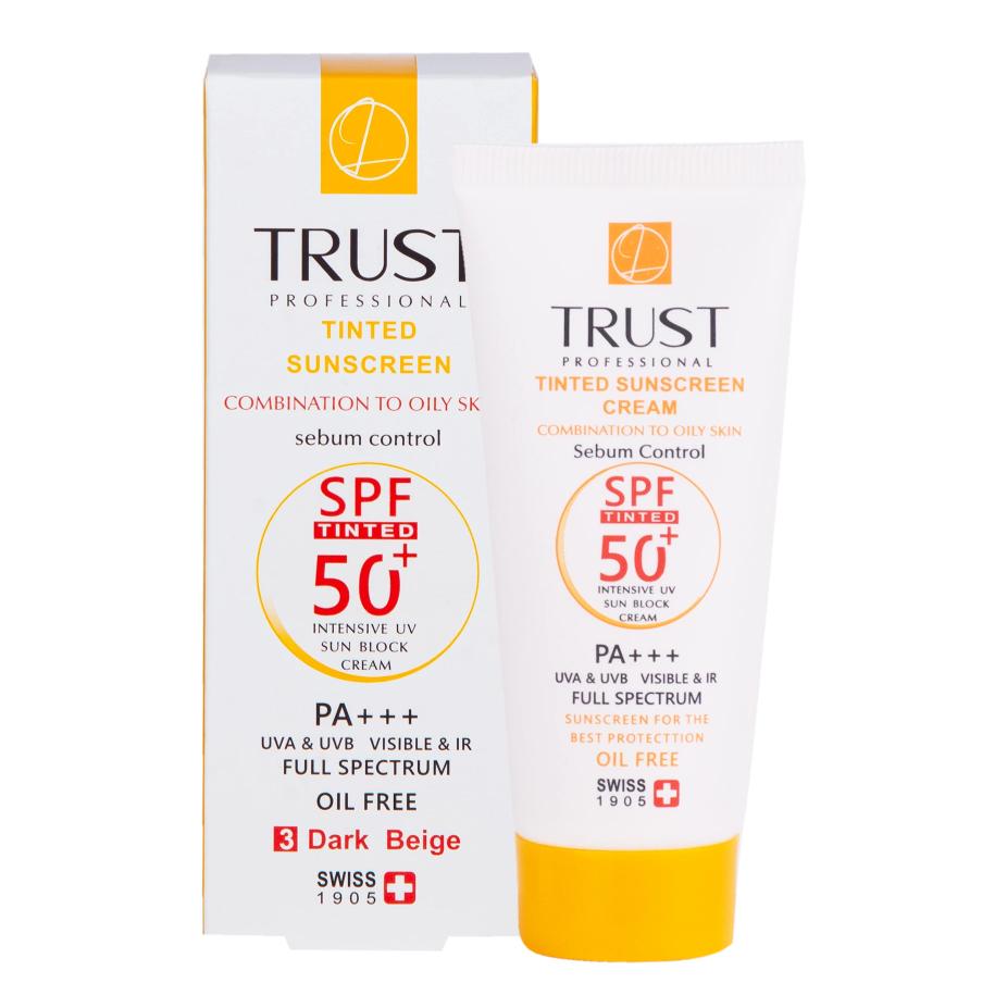 کرم ضد آفتاب رنگی و کنترل چربی بژ تیره (پوست مختلط تا چرب)