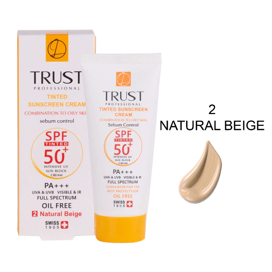 کرم ضد آفتاب رنگی بژ طبیعی پوست مختلط تا چرب 